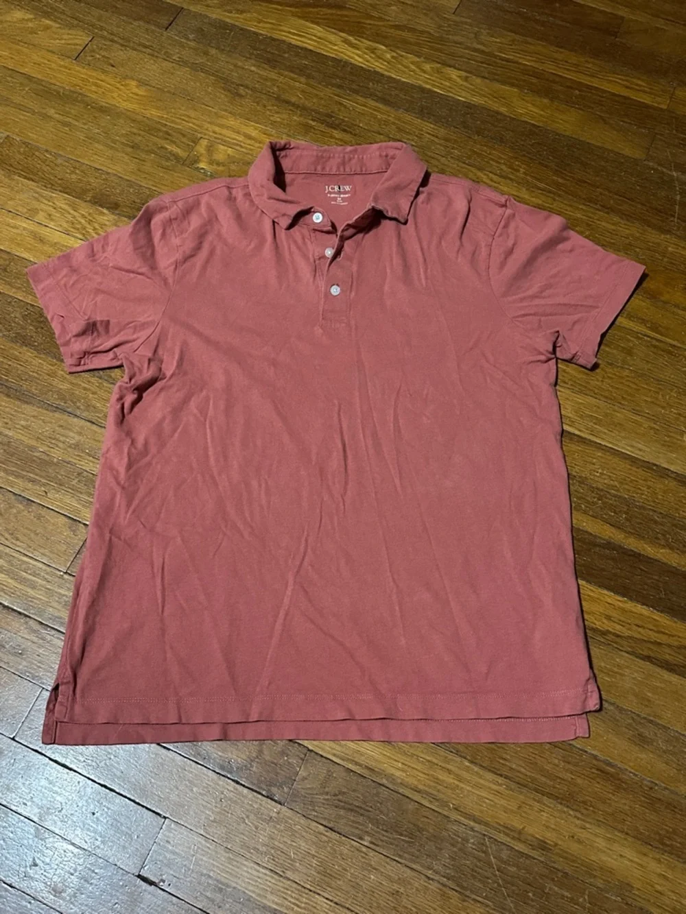 J. Crew Men's Sueded Jersey “Beet” Slim Fit Polo, Medium